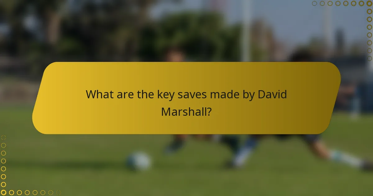 What are the key saves made by David Marshall?