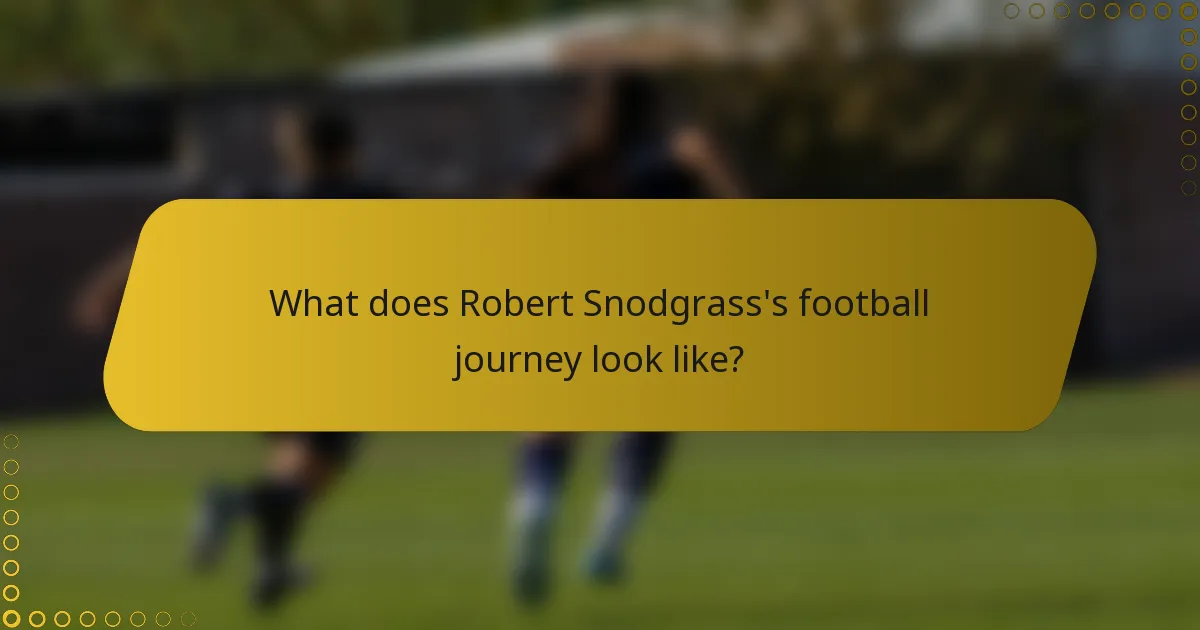 What does Robert Snodgrass's football journey look like?