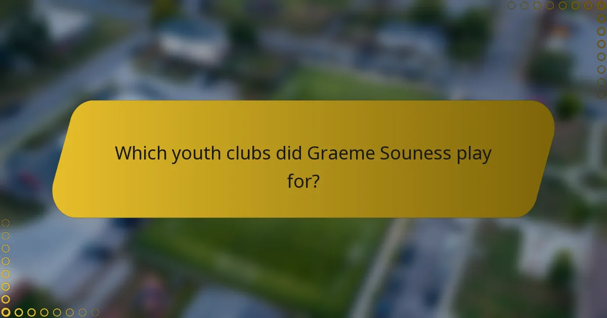 Which youth clubs did Graeme Souness play for?